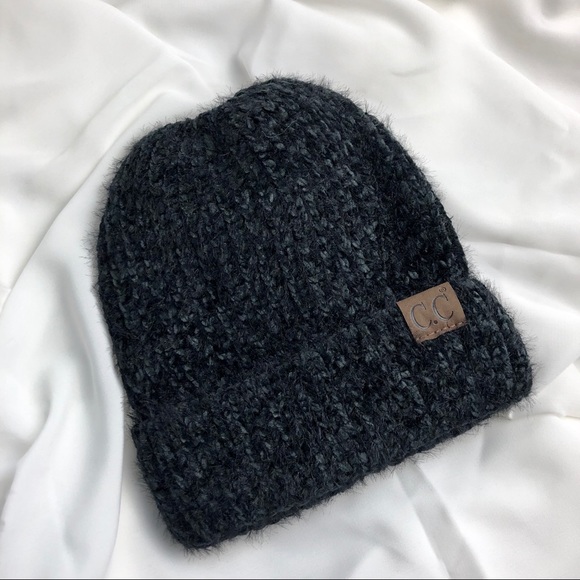 LAST —GRAY | FUZZY CHENILLE BEANIE - Picture 4 of 6